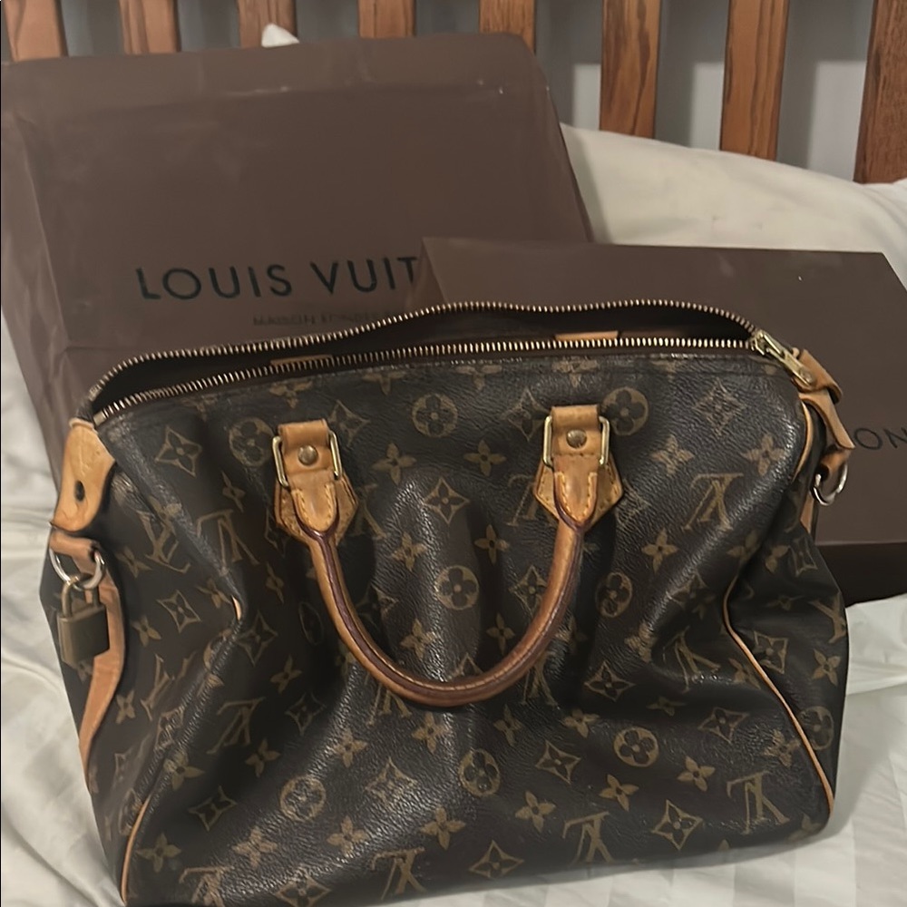 Louis Vuitton Brown and Tan Monogram Handbag